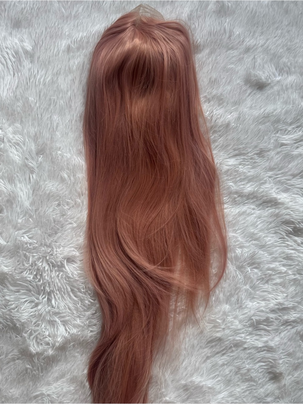 Long Rose Gold Synthetic Lace Front Hair Wig 24”
